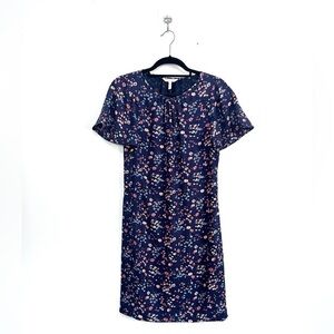 Rebecca Taylor 100% Silk Floral Print Short  Sleeve Dress